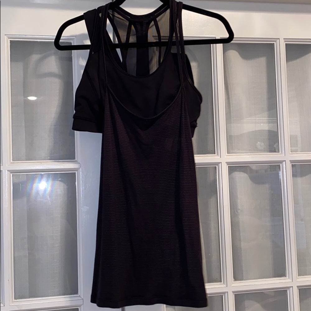Black Lululemon Tank Top with Sports Bra Built In